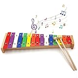 Kikumi Kinder-Xylophon-Musikspielzeug, 15-Noten-Xylophon, Pädagogisches Kinder-Handklopfklavier...