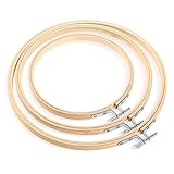 Siumir Bambus Stickrahmen Kreuzstich Rahmen 3 Stück, 13cm, 17cm, 20cm Kreis Kreuzstich Hoop...