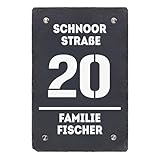 LAUBLUST Türschild Schiefer Personalisiert - Vertikales Format | Haustürschild mit Familienname,...