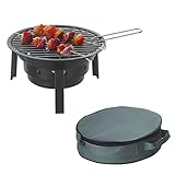 HOOZ Camping Portable Holzkohlegrills, Koffergrill Klappgrill ideal für Picknick BBQ und...