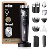 Braun Barttrimmer Series 9, Elektrischer Bartschneider Herren mit 14 Barber-Tools, Ultrascharfe...