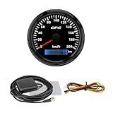 Eieenotee 85MM GPS Tachometer mit GPS-Antenne 0-200KM/H Geschwindigkeitsmesser f¨¹r Marine Auto...