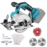 Bürstenlose Mini-Kreissäge, Handkreissäge kompatibel für Makita 18V Akku mit 3 Sägeblättern,...