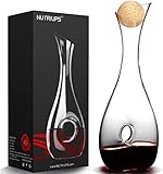 Weinkaraffe aus Kristallglas, 1.2L Weindekanter, Rotweindecanter für 375ml & Korkverschluss Wein...
