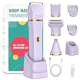 Haartrimmer Intimbereich Damen | 3-in-1 Elektrorasierer Lila für Bikinizone, Beine & Körper | IPX7...
