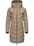 MARIKOO Damen Winterjacke Wintermantel Steppmantel Armasa-1 Armasa-1 Taupe Grey Gr. M