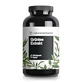 natural elements Grüntee Extrakt – 180 Kapseln – 1998 mg Grüner Tee Extrakt pro Tagesdosis –...