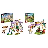 LEGO Friends Reitschule Set mit 2 Spielzeug-Pferden, Aliya und Mia Mini-Puppen & Friends Pferde- und...