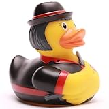 Badeente Gangster Braut inkl. Gummienten-Schlüsselanhänger im Set I L9cm I Quietscheente I...