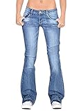Generisch JIER Damen Schlaghosen Jeanshose lang Stretch Skinny Schlagjeans Schlag Weite Jeanshosen...