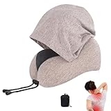 Xevinas Reisekissen Mit Kapuze | Nackenkissen Flugzeug | Reisekissen Memory Foam U-förmiges...