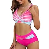 Warehouse Deal Bikini Set Damen Sexy V Ausschnitt Triangel Bademode Badeanzug Hohe Taille Bauchweg...
