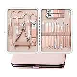 Maniküre Set, 18 in 1 Nagelschere Set, Damen Professionelle Edelstahl Nagelpflege Werkzeuge mit...