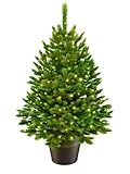 ArtiTree - Künstlicher Weihnachtsbaum 80cm im Topf mit LED - Christmas Tree für Innen und Außen,...