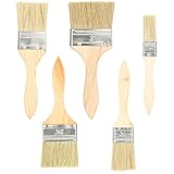 Flachpinsel 5er Set – Malerpinsel & Lackpinsel mit Holzgriff (25.4/38.1/50.8/63.5/76.2 mm), Pinsel...