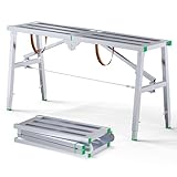 Arbeitsplattform Höhenverstellbar 120cm*30cm, Arbeitsbühne Klappbar Bis 300kg, Kgtragbar Gerüst...