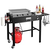 Llamaviva Tragbarer Outdoor Klappbarer Grillwagen mit Rädern - Solide & Stabiler Grilltisch &...