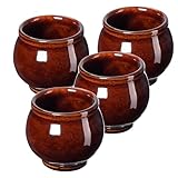 KADAX Tonbecher 300ml, 4er Set, Keramikbecher für Glühwein, Kaffee & Tee, handgefertigter Becher...