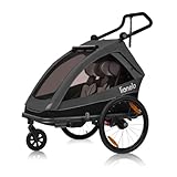 LIONELO CAMA Kinderanhänger 2-in-1 Fahrradanhänger mit Kinderwagenfunktion für 1 oder 2 Kinder im...