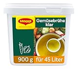 MAGGI Professional Klare Gemüsebrühe, vegan, Ergiebigkeit 45L, 1er Pack (1 x 900g GastroBox)