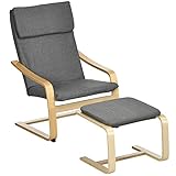HOMCOM Relaxsessel mit Fußhocker, Ruhesessel mit Hocker, Lesesessel, Ruhesessel mit Armlehne,...
