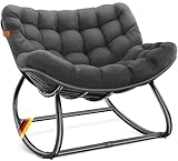 KESSER® Schaukelstuhl für drinnen & draußen ergonomischer Schaukelsessel | maximale Belastung von...