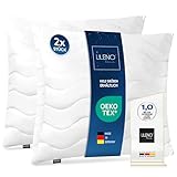 LILENO HOME Kopfkissen 80x80 cm [2er Set] MEDIUM mit 850g Kissen-Füllung - Bett oder Deko Kissen...