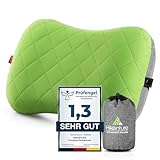 HIKENTURE Aufblasbares Camping/Reise Kissen mit Abziehbarem Kissenbezug, Ergonomisches Kopfkissen,...