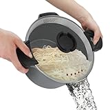 ROSSETTO Nudeltopf 28 cm Nudeltopf mit verschließbarem Deckel 8 Liter Spaghetti-Topf Glasdeckel...