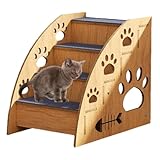 Haustiertreppe für Katzen und Hunde | rutschfeste Hundetreppe aus Holz | Indoor Pet Treppe |...