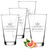 polar-effekt Leonardo Cocktail Longdrinkgläser 300 ml 4er Set mit Gravur - Personalisierte...