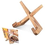 Kochbuchhalter, Buchständer Aus Holz, Buchhalter, Vintage, Rustikal, Rezepthalter für Küche,...