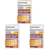 tetesept Glucosamin 1200 - Ergänzungspräparat mit Glucosamin und hochdosiertem Vitamin D3 & C -...