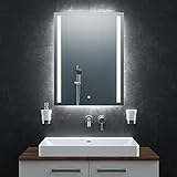 BR Bringer LED Badspiegel - 60x80 cm - Badezimmerspiegel mit Beleuchtung und Anti-Beschlag Funktion...