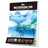 Stationery Island Aquarellpapier A6 300g, 40 Blatt Aquarellblock A6, Aquarell Papier für...