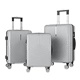 Set mit 3 Reisekoffern M/L/XL, Hartschale, ABS-Hartschale, Kabinenkoffer mit 360° Rollen und...