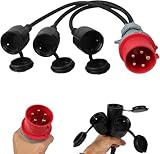 BigKing CEE Adapter Starkstrom 16A Stecker auf 3 X 230 V kupplung 400V, 3 x 2.5 mm², 5-polig,...