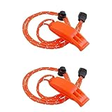 ZOKJSW 2 pcs Notfallpfeife Sicherheitspfeifen signalpfeife bis zu 4000 Hz mit verstellbarem...