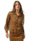 Oltre: Spitzenbluse mit Bogenkante Braun 46 Autum Winter 25