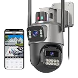 GUOANVISION Kamera Überwachung Aussen,6MP Dual Objektiv Überwachungskamera Aussen,IP66...