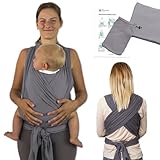 MAMMACITA® Tragetuch von Hebamme - Elastisches Babytragetuch Neugeborene ab Geburt bis 15kg - OEKO...