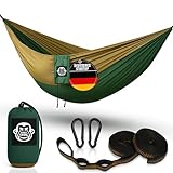 Monkey Swing Hängematte Ultraleicht inkl. Karabiner & Schwerlastgurten (bis 300  kg belastbar,...