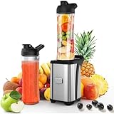 Enfmay Mixer Smoothie Maker - 350W Smoothie Maker to Go mit 2x600ml Flaschen - Tragbarer Edelstahl...