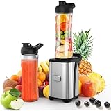 Enfmay Mixer Smoothie Maker - 350W Smoothie Mixer to Go mit 2x600ml Flaschen - Tragbarer Edelstahl...