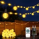 Lichterkette Außen, 100 LED 17M Dimmbare LED Lichterkette mit 8 Modi, Memory Funktion&Timmer...
