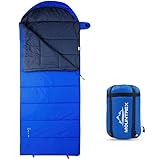 MOUNTREX® Schlafsack für Camping & Outdoor -5°C / 10°C - Deckenschlafsack (205 x 75cm) - 3...