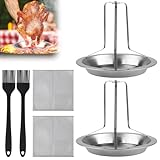 GHVACZS 2 Stück Hähnchenbräter Edelstahl, Vertikal Hähnchen Ständer, Hähnchenhalter Grill,...