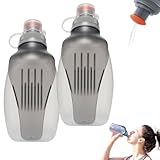 KQWVZ Trinkflasche Laufen, 2 Stück 250ml BPA-Frei Wasserflaschen Mit Klipp zum Einhängen, Tragbare...