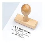 Stamp by Me - Holzstempel Personalisiert | Firmenstempel mit Logo und Text | Bis zu 5 Textzeilen |...