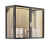 Wandmontierter Badezimmer-Aufbewahrungsschrank, Mehrzweck-WC-Organizer, Glastür, Kosmetik- und...